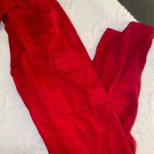 WOMENS RED JOGGERS